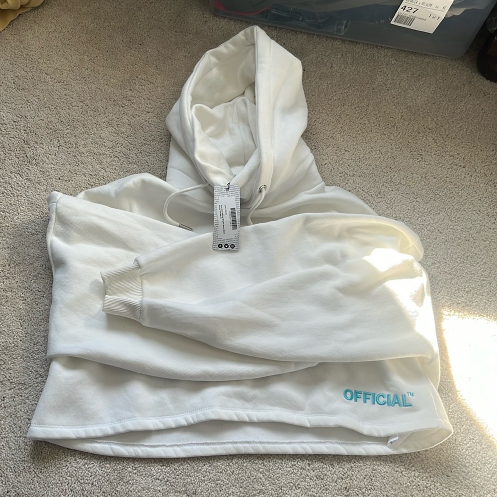 Woman’s overside official slogan snood neck hoodie